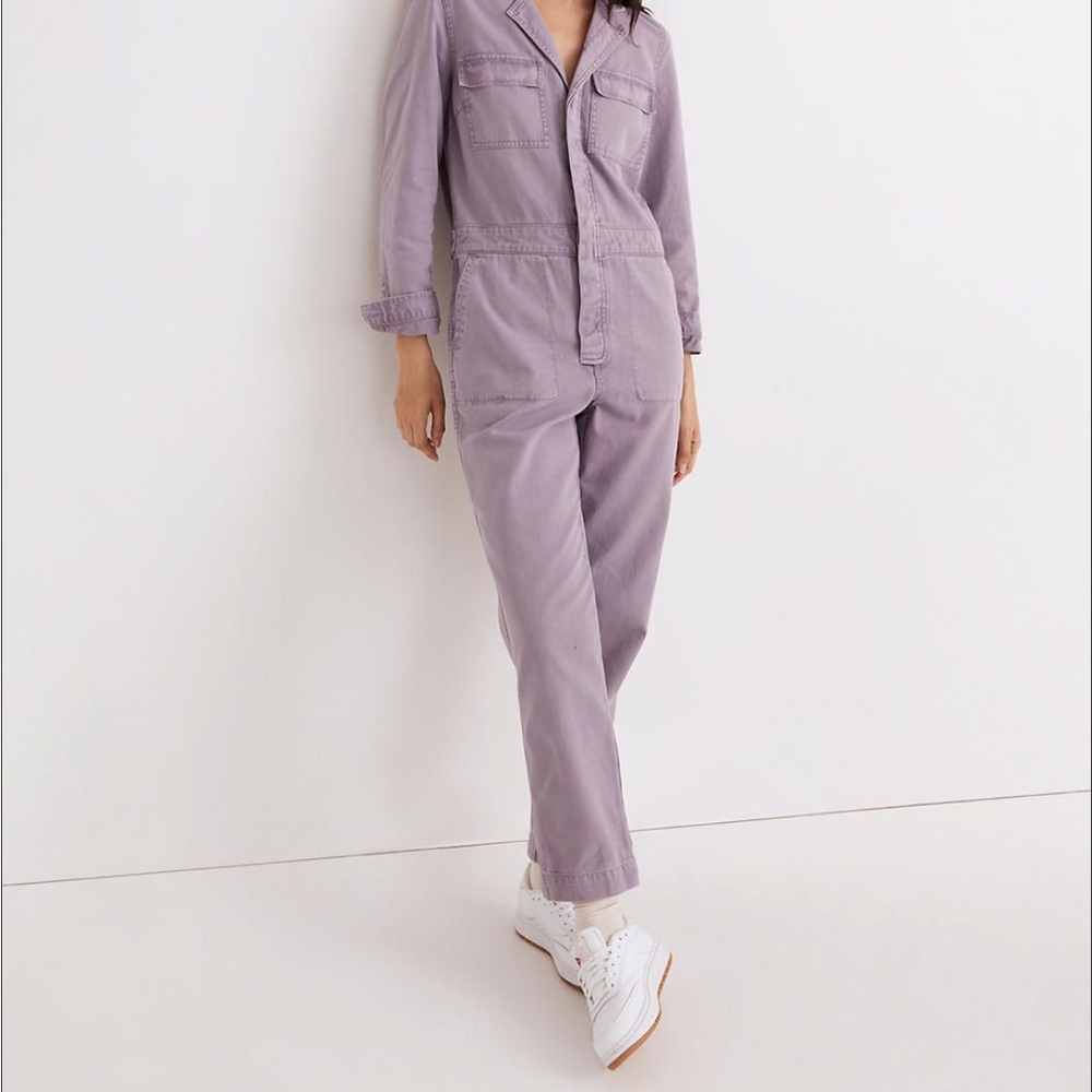 Madewell Purple Jumpsuit with Long Sleeves and Relaxed Fit